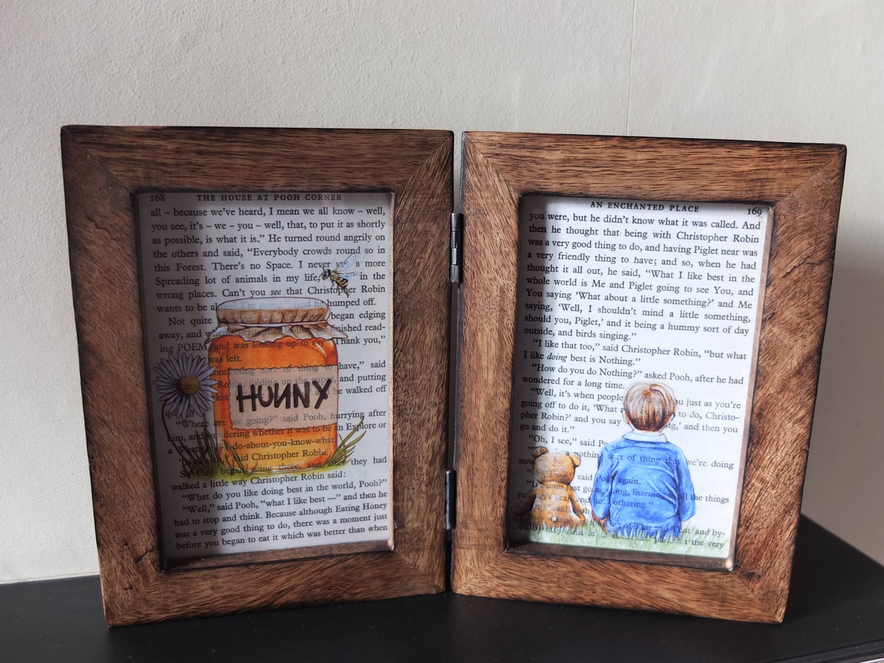 Winnie The Pooh A A Milne Prints In Double Frame Christopher Etsy
