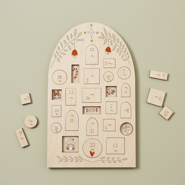 Advent Calendar - Heirloom Wooden Advent Calendar - Wooden Advent Calendar