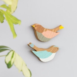 Wooden Wall Bird Firecrest Wall Bird image 4