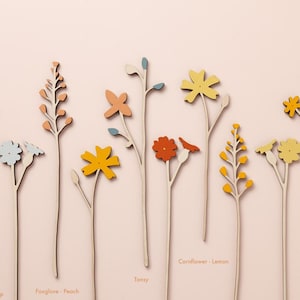 Individual Large Wooden Flower Stems Wooden Meadow Flowers Laser cut Flowers image 5