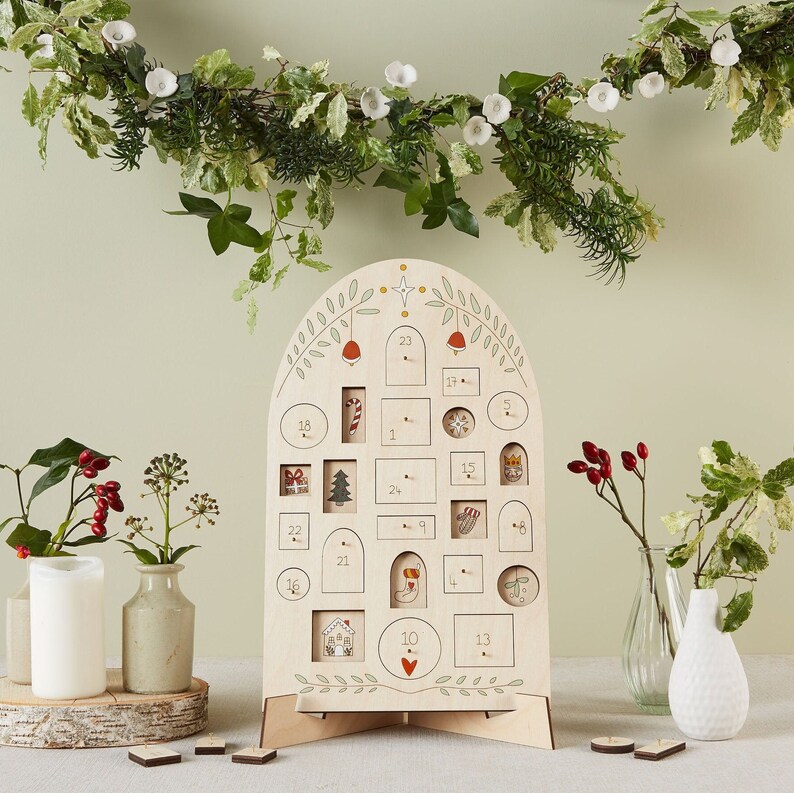 Advent Calendar Heirloom Wooden Advent Calendar Wooden Etsy