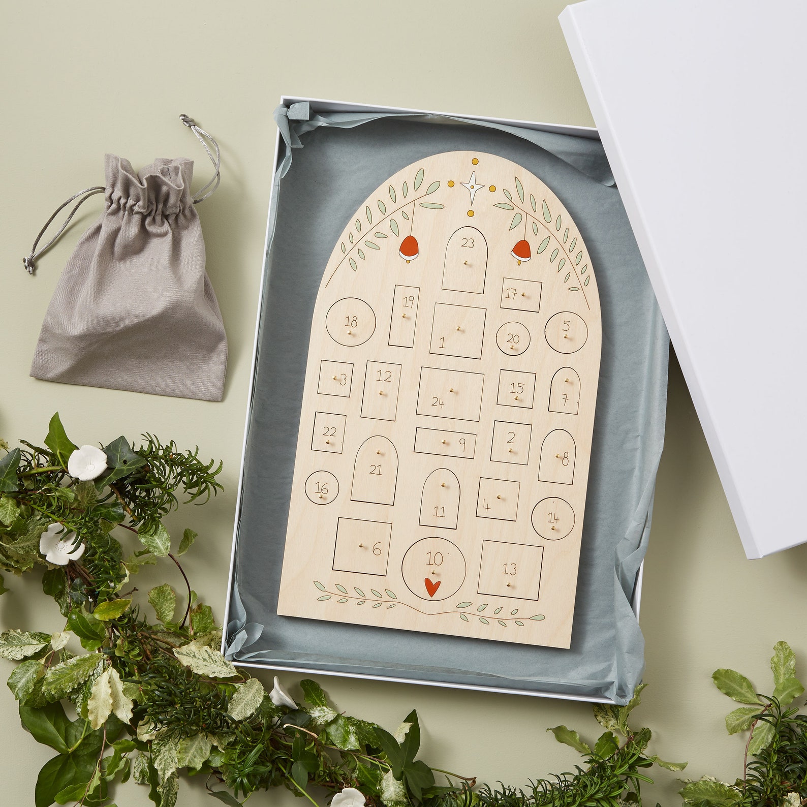 Advent Calendar Heirloom Wooden Advent Calendar Wooden Etsy