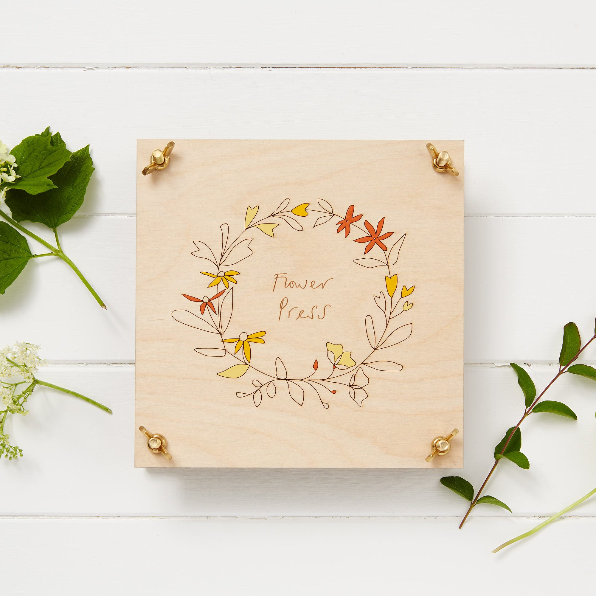 Pressa per essiccare fiori e foglie, in legno (cm 38x38), Il Ponte Casa  d'Aste