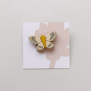 Broche de borboleta - Broche de borboleta de madeira - Chalkhill Blue