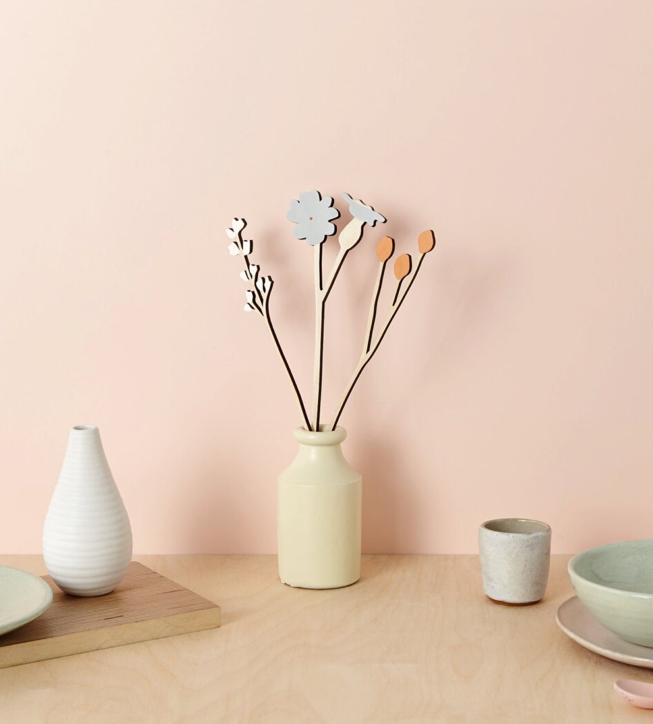 Ensemble de Fleurs en Bois - Ensemble Campion & Berry Fleurs Bois