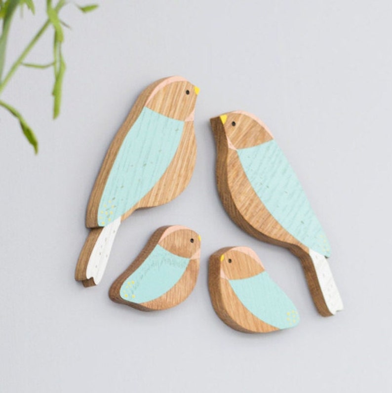 Wooden Wall Birds Family Sets Mother's Day Gift Etsy