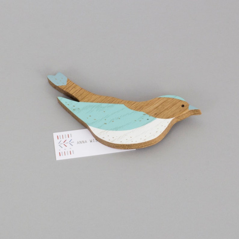 Wooden Wall Bird Firecrest Wall Bird image 3