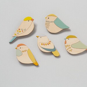 Wooden bird brooch Fieldfare Bird Brooch Gift for Bird Lover image 3