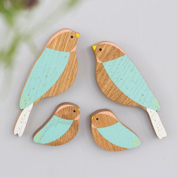 Wooden Wall birds - Family sets