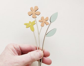 Mini Wooden Flower Set - Mini Wooden Flowers - Primrose Set - Mother's Day Flowers