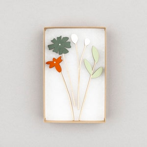 Wooden Flowers - Mini Wooden Flowers - Decorative flowers - Mini Winter Set