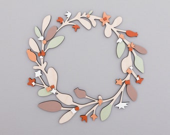 Wooden Wreath - Winter Wreath - Christmas wreath - Festive wreath - Holiday wreath