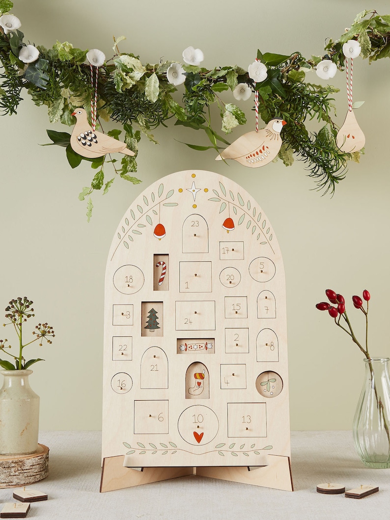 Advent Calendar Heirloom Wooden Advent Calendar Wooden Etsy