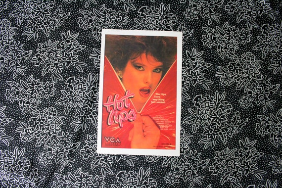 Vintage Porno Poster. Hot Lips Retro 80s Porno VHS Cover Limited Print.  Retro Porn Art Deadstock. LImited Porn Art Gift. Betamax Porn Art