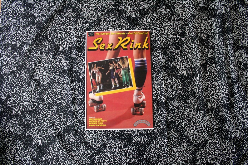Vintage Porno Poster. Sex Rink Retro 80s Porno VHS Cover Limited Print.  Rollerskatring Rollergirl Boogie Nights Retro Porn Art Deadstock.