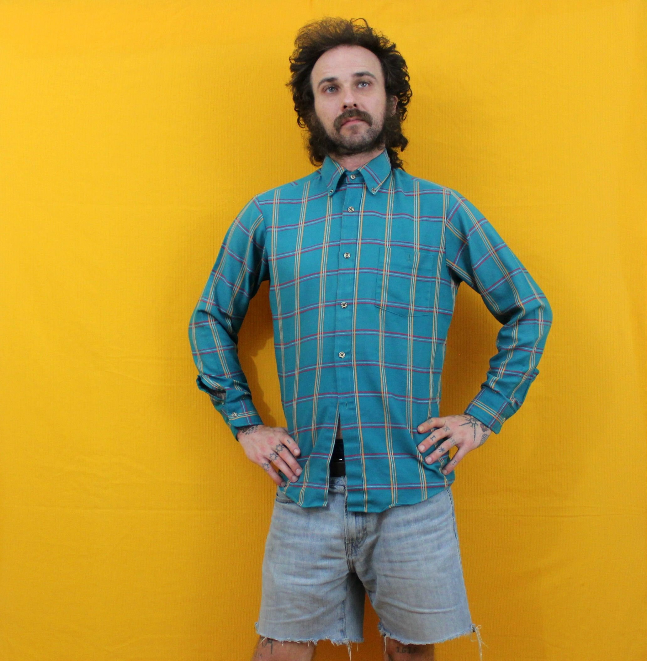 mens vintage button up