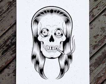James Earl Bones -- 16 "x 20" Serigrafía / Gigposter / Serigrafía / ArtPrint / Ilustración / Cartel de Conciertos / Esqueleto / Cráneo / Impresión / Gráfico