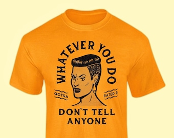 No le digas a nadie --- Camiseta --- Vintage Retro Novedad Divertido Arte Música Concierto Festival Banda Camisa Hombre Mujer Camiseta Estampado amarillo