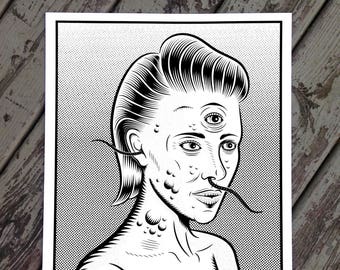 Betty -- 16"x20" ScreenPrint / Gigposter / SilkScreen / ArtPrint / Illustration / Gig Poster / LowBrow / Comics / Print / Graphic / Kitsch