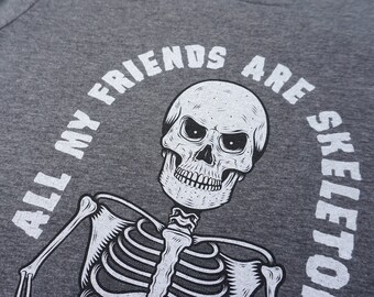 Camiseta tributo a Soundgarden / Spoonman / 'All My Friends Are Skeletons', camiseta de banda, vintage, retro, novedad, música, concierto, festival, calavera