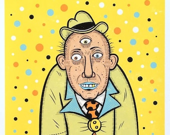 PEAKING / '11" x 17" Póster serigrafiado / Impresión de arte / Serigrafía / Serigrafía / Psicodélico / Trippy / LSD / Third Eye bicho raro