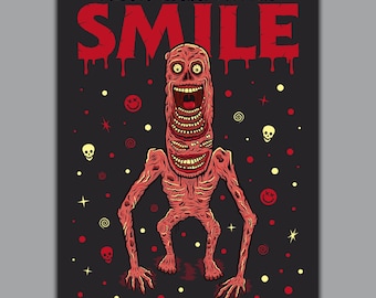 SMILE Alternative Movie Poster | 18x24 or 11x14 | Horror, Home Theater Decor , Art Print, Skye Riley, Kyle Gallner, Sosie Bacon, Naomi Scott