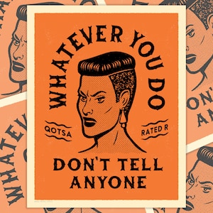 Don&#39;t Tell Anyone --- 11&quot;x14&quot; Art Print --- Vintage Poster Retro Funny Music Concert Festival Band Orange Novelty Tour Punk Comic Classic