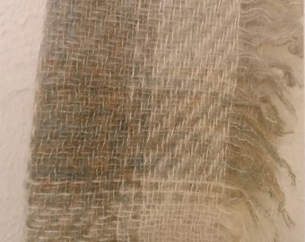Vintage 1970s Avoca Handweavers Cardigan Medium Women Shades of Brown Fuzzy Wool Pile Hand Knitted