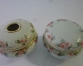 Vintage Ceramic Trinket Box 50 39 s Nippon Dresser Boxes Set of 2 Hand Painted Rose Pattern Porcelain Vanity Trinket Boxes Made in Japan 1950 39 s