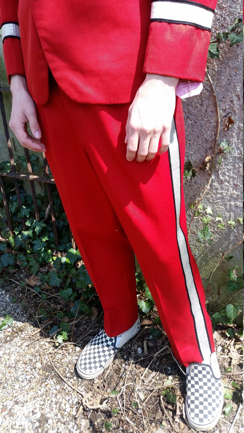 Vintage Marching Band Uniform 1950's Hipster Red Wool Etsy