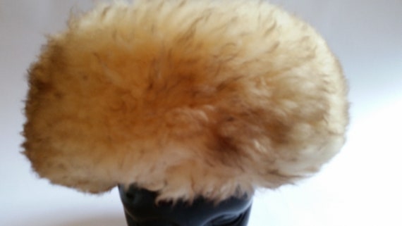 Vintage Shearling Hat Dramatic Brown Suede Cap Fur