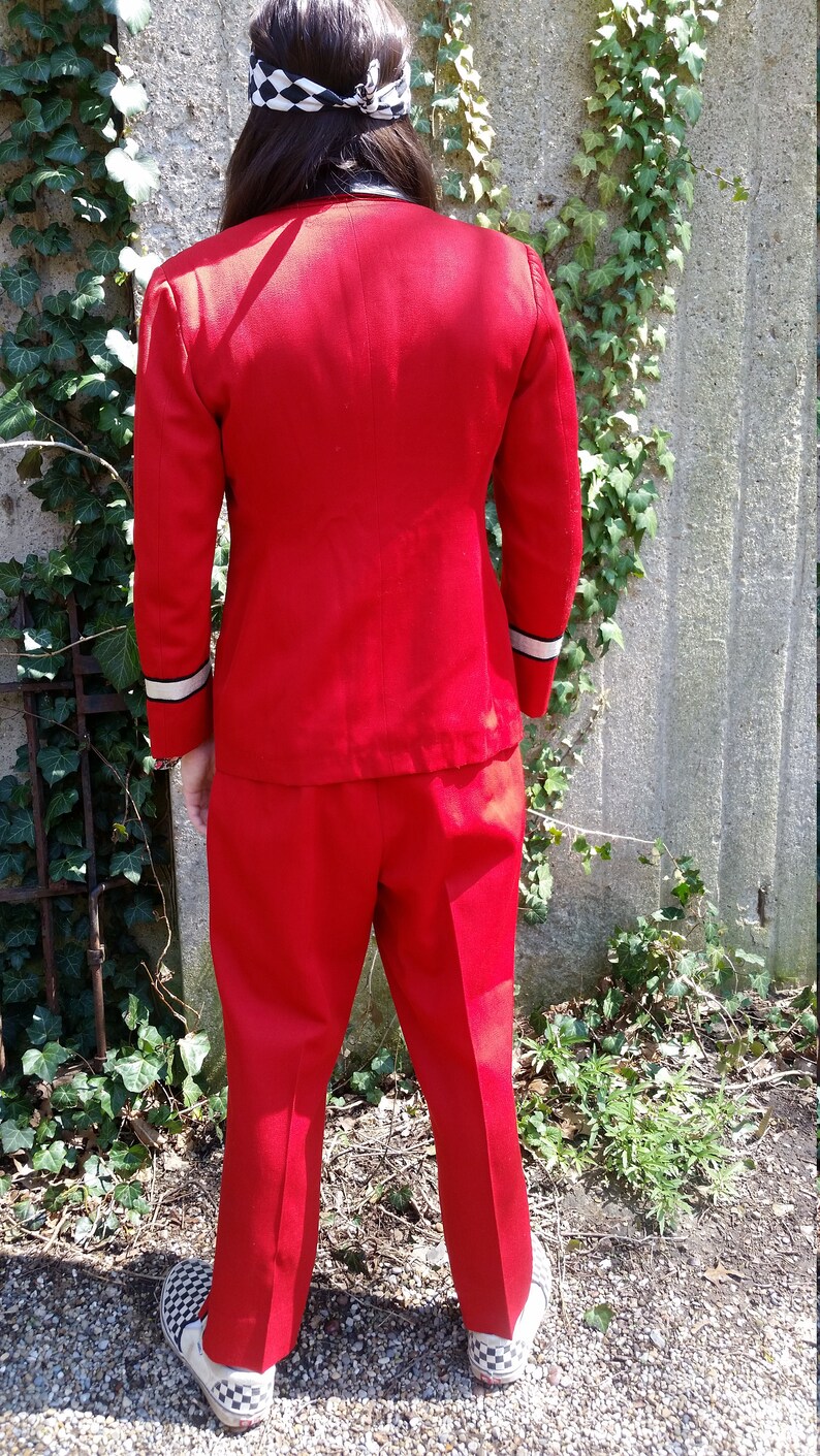 Vintage Marching Band Uniform 1950's Hipster Red Wool Etsy