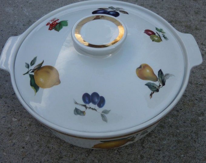 Staffordshire Oven to Table Casserole Dish Fruit Pattern Made Etsy