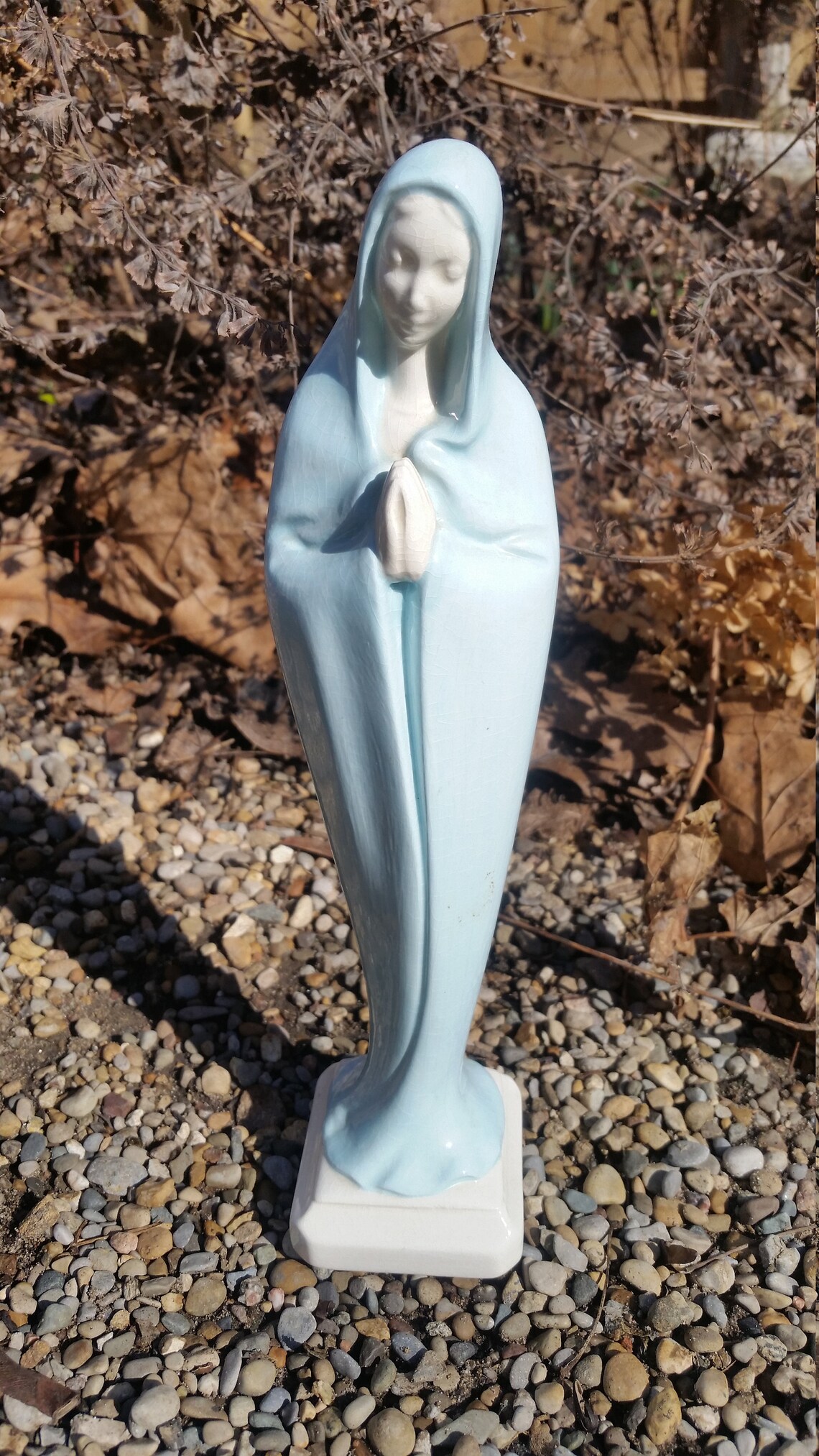 Vintage Blessed Mother Molded Ceramic Figurine Saint Mary Etsy