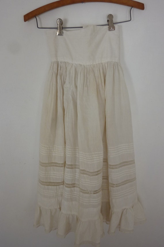 Victorian Girls Skirt Under Skirt White Cotton and