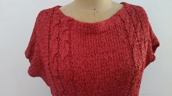 Vintage Ribbon Dress 1950's Hand Knit Party Dress