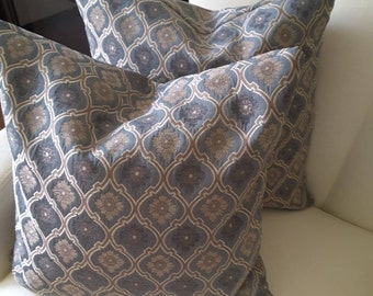 Green & Gold Throw Pillow Cover (18x18) with invisible zipper closure