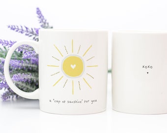 Sending You Sunshine in a Mug, Get Well Gift, Friendship Mug, Cup of Sunshine, Thinking of You Gift, Sympathy Gift, Personalized Coffee Cup