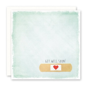 Get Well Card Bandaid with Heart Get Well Soon Card image 1