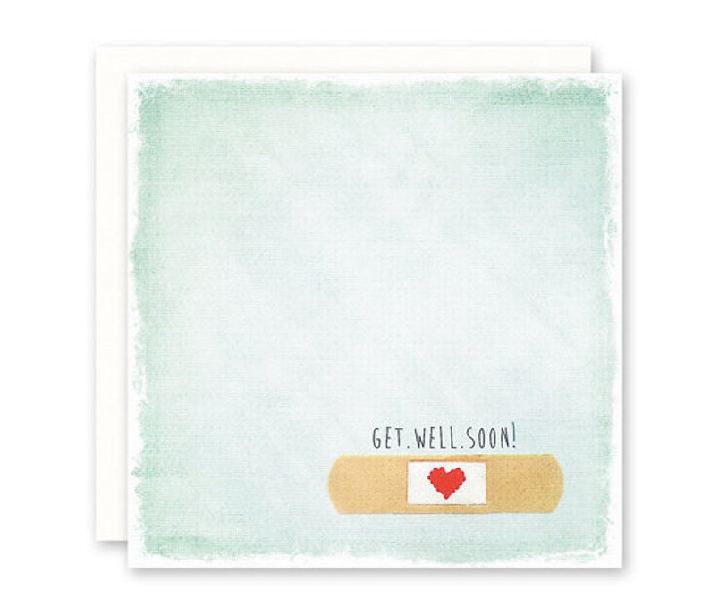 Get Well Card Bandaid with Heart Get Well Soon Card image 1