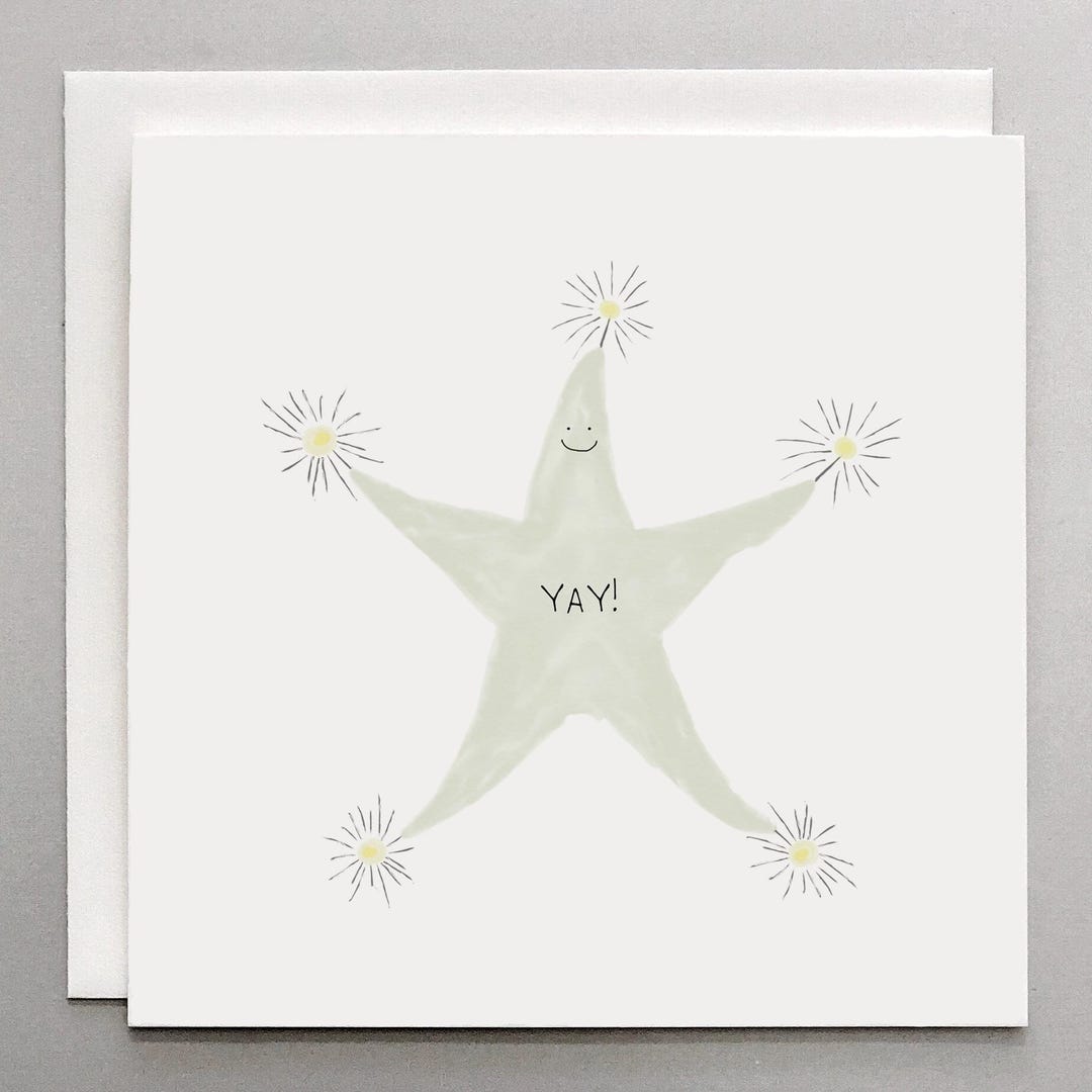 Congratulations Card: Starfish Coastal Note Card on Cotton Art Paper - Etsy