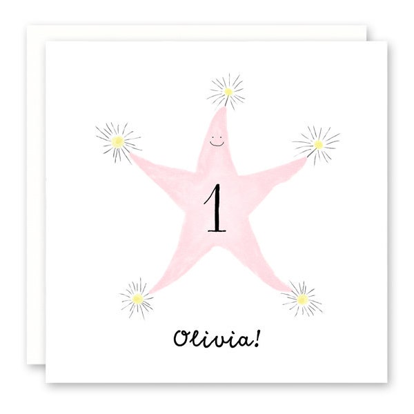 Birthday Age Card, 1st Birthday Card, 2nd, 3rd, 4th, 5th, 6th, 7th, Birthday Name Card, Personalized Birthday Card for Girl or Boy