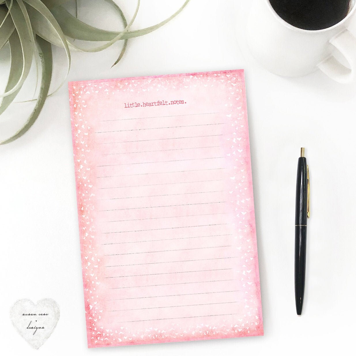 Cute Pink Lined Notepad Pink Stationery for Girls and Women Etsy