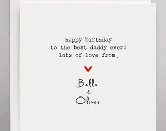 Personalized Happy Birthday Daddy Card: Gift From Kids