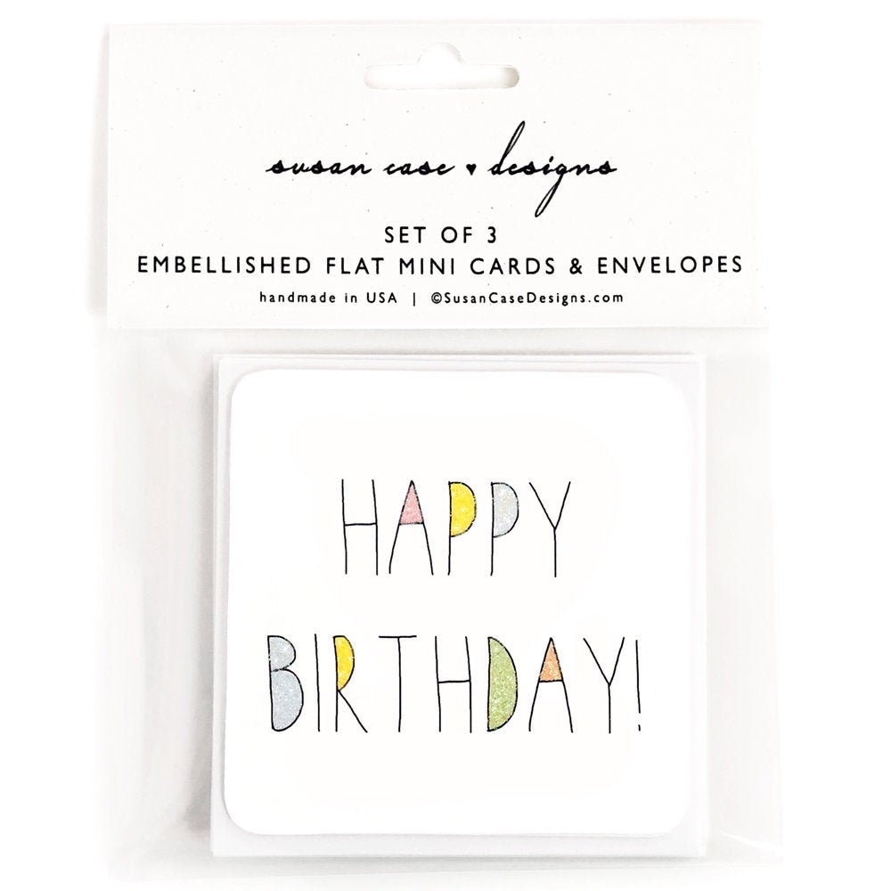 Birthday Enclosure Cards / Mini Cards / Birthday Cards / Etsy