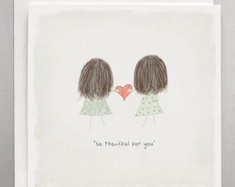 Custom Hair Color Friendship Gratitude Love Card for Women - So Thankful For You