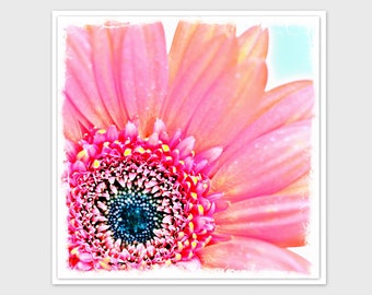 PINK Floral Square Card, Blank Inside, Everyday Notecard