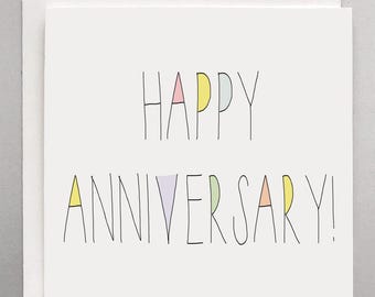 Handmade Happy Anniversary Card: Glitter or Plain Finish