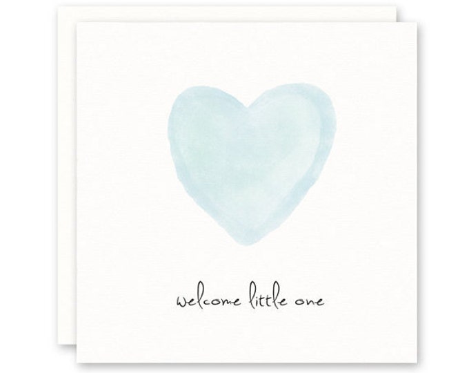 Cute Baby Boy Card With Blue Heart Little One Boy Etsy