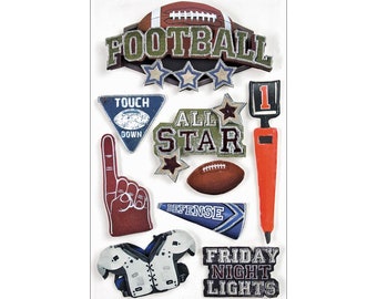 Paper House  STDM-0017E 3D Cardstock Stickers, Football